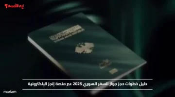 خطوات حجز جواز السفر السوري 2025 عبر منصة إنجز الإلكترونية